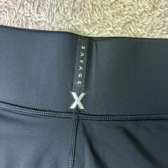 SAVAGE X FENTY Band-It High-Waist Bike Short Black Caviar/Oil Slick SZ L New - Picture 14 of 16